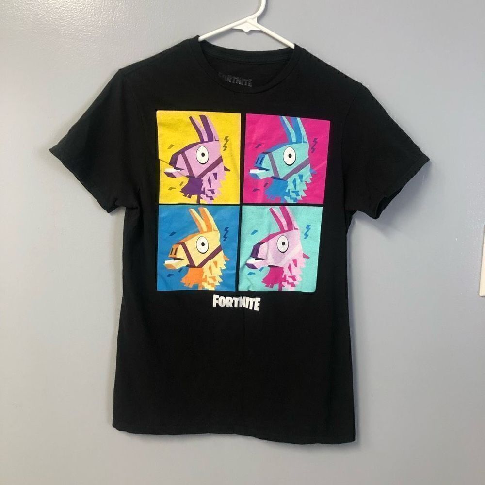Fortnite Llama Loot Pinata Pop Art Graphic‎ T-Shirt Black Small SM 34/36